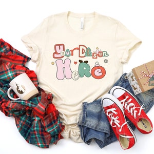Bella Canvas 3001 Tshirt Mockup Bella Canvas Shirt 3001 Mock 3001 mockup Natural Christmas Mockup Holiday Mockup