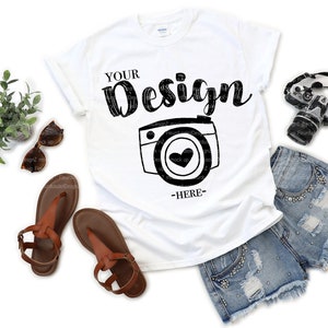 Gildan 2000 Mock up | Gildan t shirt mockups | gildan t-shirt mockup | summer t shirt mockups | Flat Lay Mockup