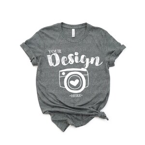 tshirt mockup 3001 Bella Canvas 3001 Deep heather Unisex tshirt spring tshirt mockup bella canvas 3001 mockup