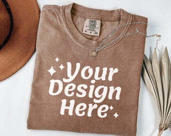 Comfort Colors 1717 Espresso T-Shirt mockup Comfort Colors mockup Short Sleeve Shirt BOHO t shirt mockup