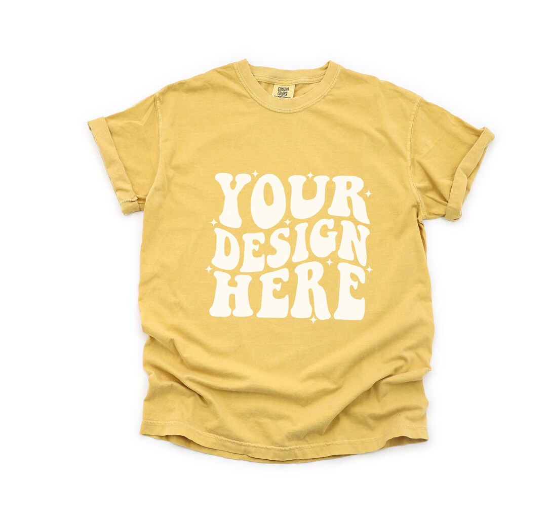 Comfort Colors 1717 マスタードTシャツ モックアップ | 大人用 Comfort Colors 1717 マスタードTシャツ モックアップ | 大人用
