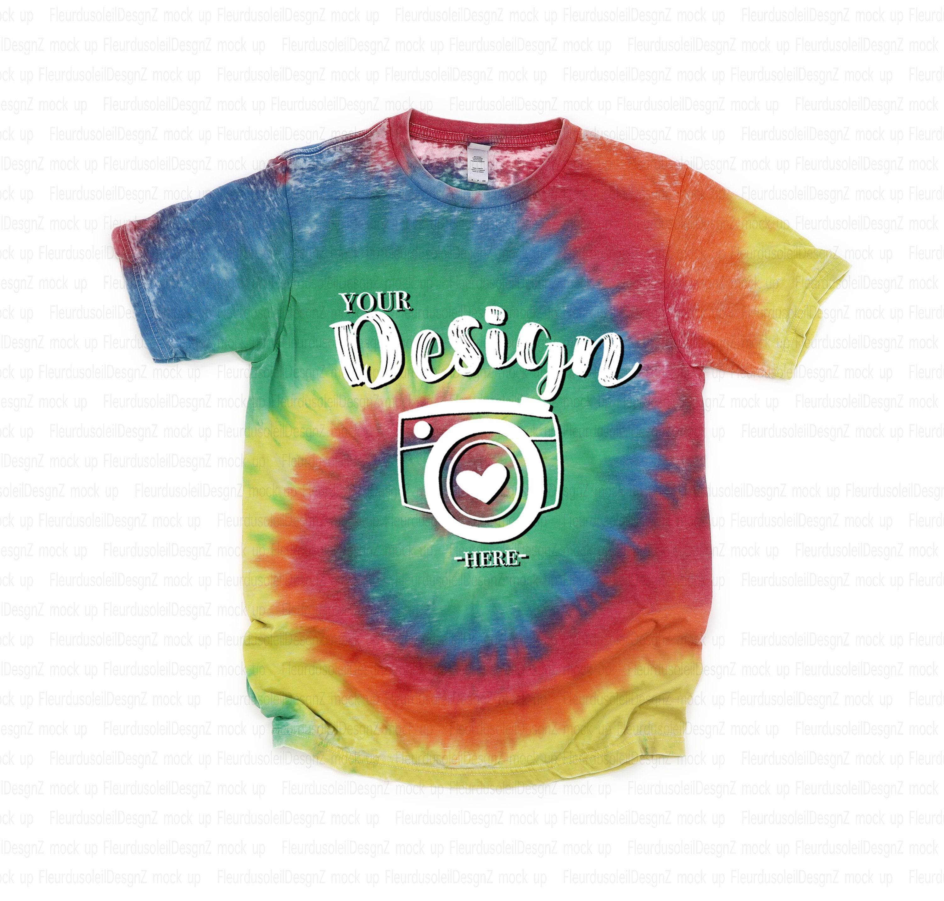 TIE DYE T-shirt | Colortone Mock up | Tie-dye CD1090 Rainbow Burnout ...
