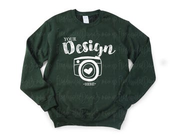 Gildan 18000 Forest Mockup | Christmas sweatshirt mockup | Gildan sweatshirt mockup | Forest green Sweatshirt Mockup
