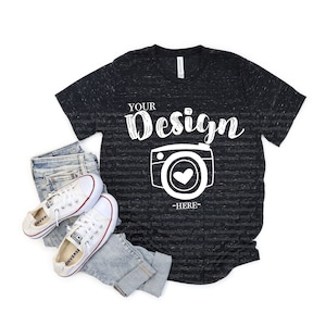 Bella Canvas 3650 Black Marble Unisex Poly T-shirt | Bella Canvas Mockup | Summer T-shirt Mockup | Women Tshirt Mockup