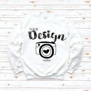 Gildan 18000 Heavy Blend Crewneck Sweatshirt  White Sweatshirt Mockup 18000 Mock Up  Flat Lay Gildan Mockups Sweatshirt Mockup