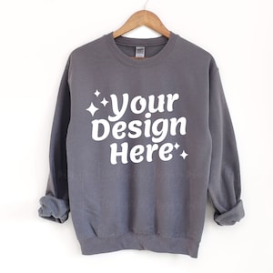 Gildan 18000 Charcoal Mockup | Charcoal Sweatshirt Mockup | Gildan 18000 Charcoal Mockup | 18000 Mockup | Sweatshirt Mockup | 18000 Mock Up