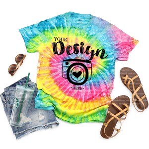 t-shirt mock ups | Colortone Mock Up | Tie-Dye CD100 Saturn T-shirt Mock Up | Tie Dye Mock Up
