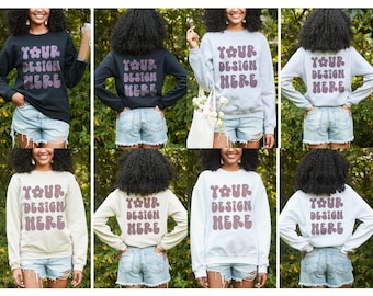 Front and Back Gildan 18000 Mockup Model Mockup Mockup Bundle  Gildan Back Side Mockup Front Back Mockup Gildan 18000 Mockup Bundle