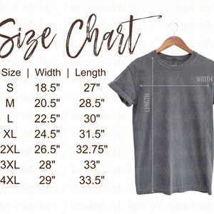 Comfort Colors 1717 Größentabelle für Comfort Colors 1717 Garment-Dyed Heavyweight T-Shirt Comfort Colors Größentabelle