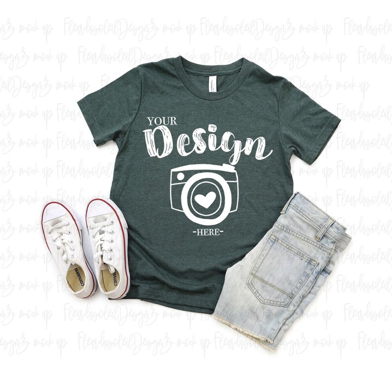 Bella and Canvas 3001Y tshirt Mockup | Youth Shirt Mockup | Blank Shirt Mockup | Summer Mockup | t shirt Mock up | 3001Y White Mockup image 8