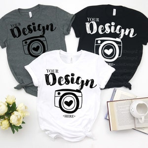 ベラ キャンバス Tシャツ モックアップ トリオ シャツ モックアップ モックアップ トリオ シャツ モックアップ フラット レイ モックアップ、グループ モックアップ