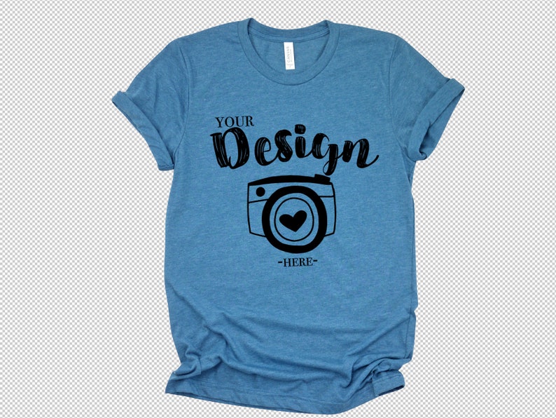 Download PNG bella canvas 3001 Heather Deep Teal mockup Unisex T ...