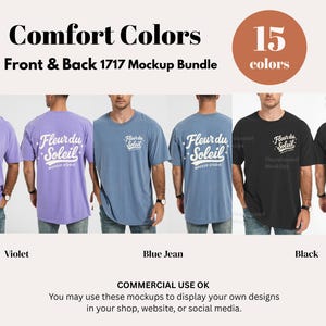 Comfort Colors 1717 Mockup-paket | Herr C1717 T-shirt-mockups fram och bak | Skjorta-mockup för riktig manlig modell | Enkelt och avslappnat estetiskt foto bild 6