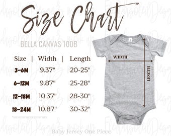 100B SIZE CHART Bella Canvas 100B Size Chart Size Chart Bella Canvas 100B Size Chart 100B Infant Size Chart