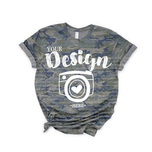 LAT 6901 Vintage Camo Unisex T-Shirt Mock Up LAT Mock Up tshirt mockup spring tee mockup flat lay