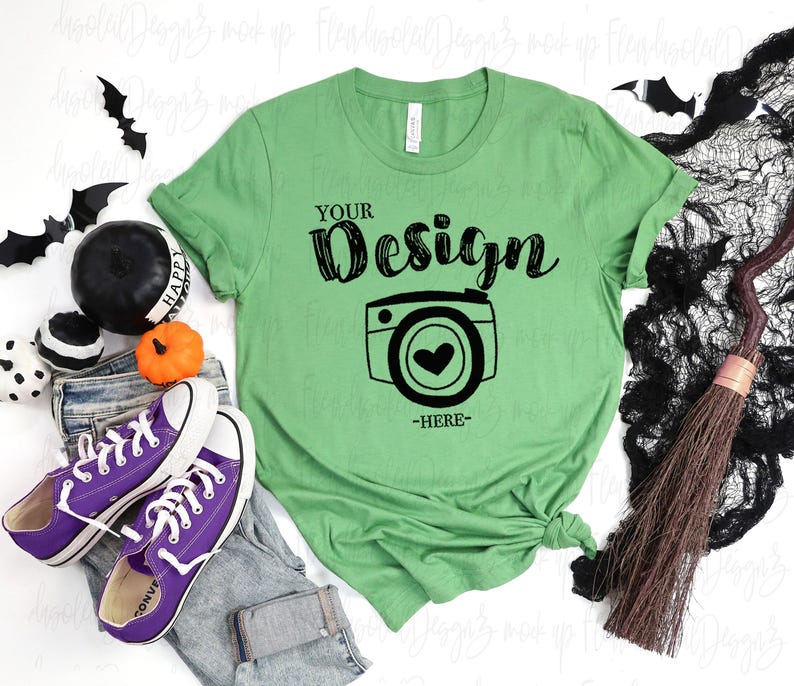 Bella Canvas 3001 Tshirt mockup bundle Halloween Bella Canvas 3001 HALLOWEEN Shirt Mock up Halloween 3001 Mockup Bundle image 6