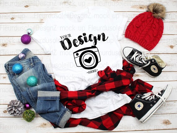 Bella Canvas 3001 White Tshirt Mockup Unisex Mock Up Flat Lay Etsy