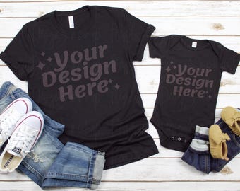 Mommy and Me Shirt Mockup Bella Canvas 3001 Shirt Mockups Mama and Me Tshirt Mock Up Mom Tochter Kind Baby Kleinkind Tee