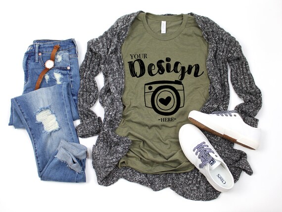 Bella Canvas Mockup Bella Canvas 3001 Shirt Mock Up Spring Etsy
