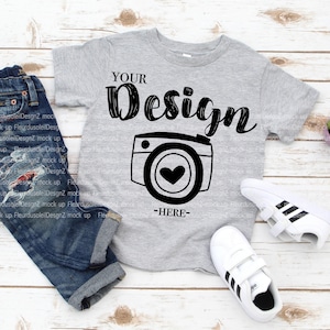 kids t shirt mockup Bella Canvas 3001T T-Shirt Jersey Unisex T-Shirt Toddler Flat Lay kids tee mockup boy mockup t-shirt mockup kids