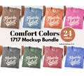 24 X Comfort Colors 1717 Mockup Bundle | C1717 Flatlay Mockup Bundle | Folded Tshirt Mock Up | Real Photo