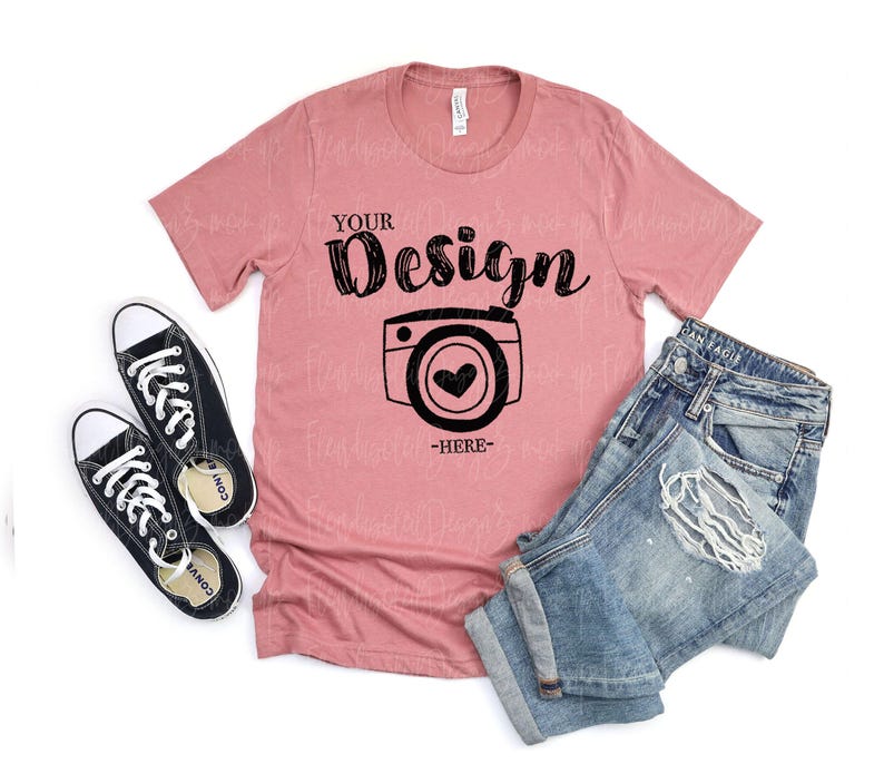 Mens Shirt Mockup | Flat Lay Bella Canvas 3001 Mockup | Bella and Canvas t-shirt Mockup | Fall Mockup | Male Styled Mockup | Man Shirts image 3