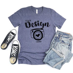 Mens Shirt Mockup | Flat Lay Bella Canvas 3001 Mockup | Bella and Canvas t-shirt Mockup | Fall Mockup | Male Styled Mockup | Man Shirts image 7