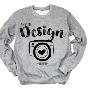 Gildan 18000 Heavy Blend Crewneck Sweatshirt Graphite Heather Sweatshirt Mockup 18000 Mock Up Flat Lay Gildan Mockups Sweatshirt Mockup