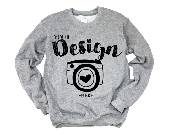 Gildan 18000 Heavy Blend Crewneck Sweatshirt Graphite Heather Etsy