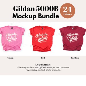 Gildan 5000B Mockup Bundle, Gildan 5000B Youth T-Shirt Mockup Bundle, White Background, Real Photo, Digital Download image 8