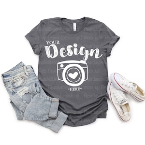 Bella Canvas Mockup | bella canvas 3001 Asphalt mockup | T-Shirt Mock Up | Mock Up | Flat Lay | Mock Up | bella canvas mockup
