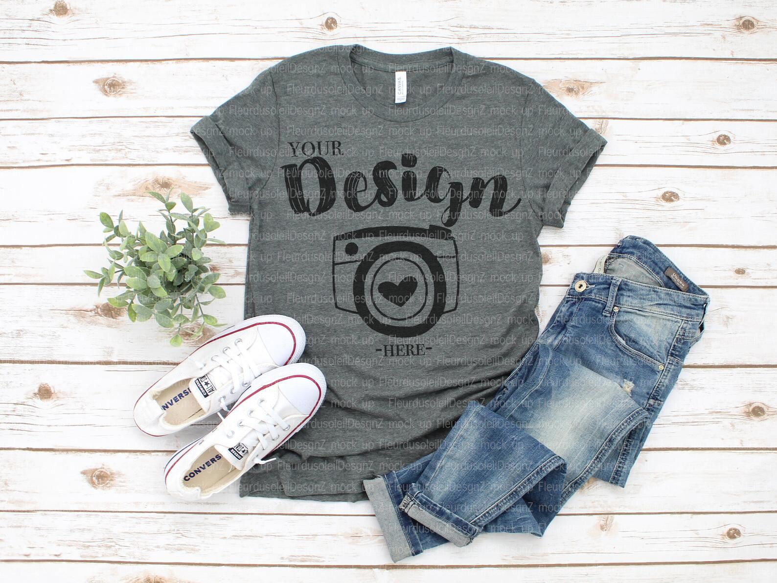 Deep Heather Bella Canvas Mockup Bella Canvas T-shirt Mockup | Etsy