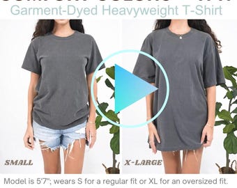 VIDEO Comfort Colors 1717 Size Guide, Trendy Oversized Size Chart, T-shirt Sizing Guide, C1717 POD Size Comparison Chart