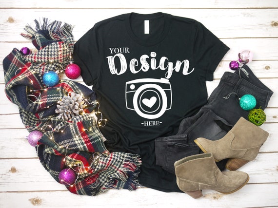 Bella Canvas 3001 Black Mockup T Shirt Mockup Unisex Mock Up Etsy