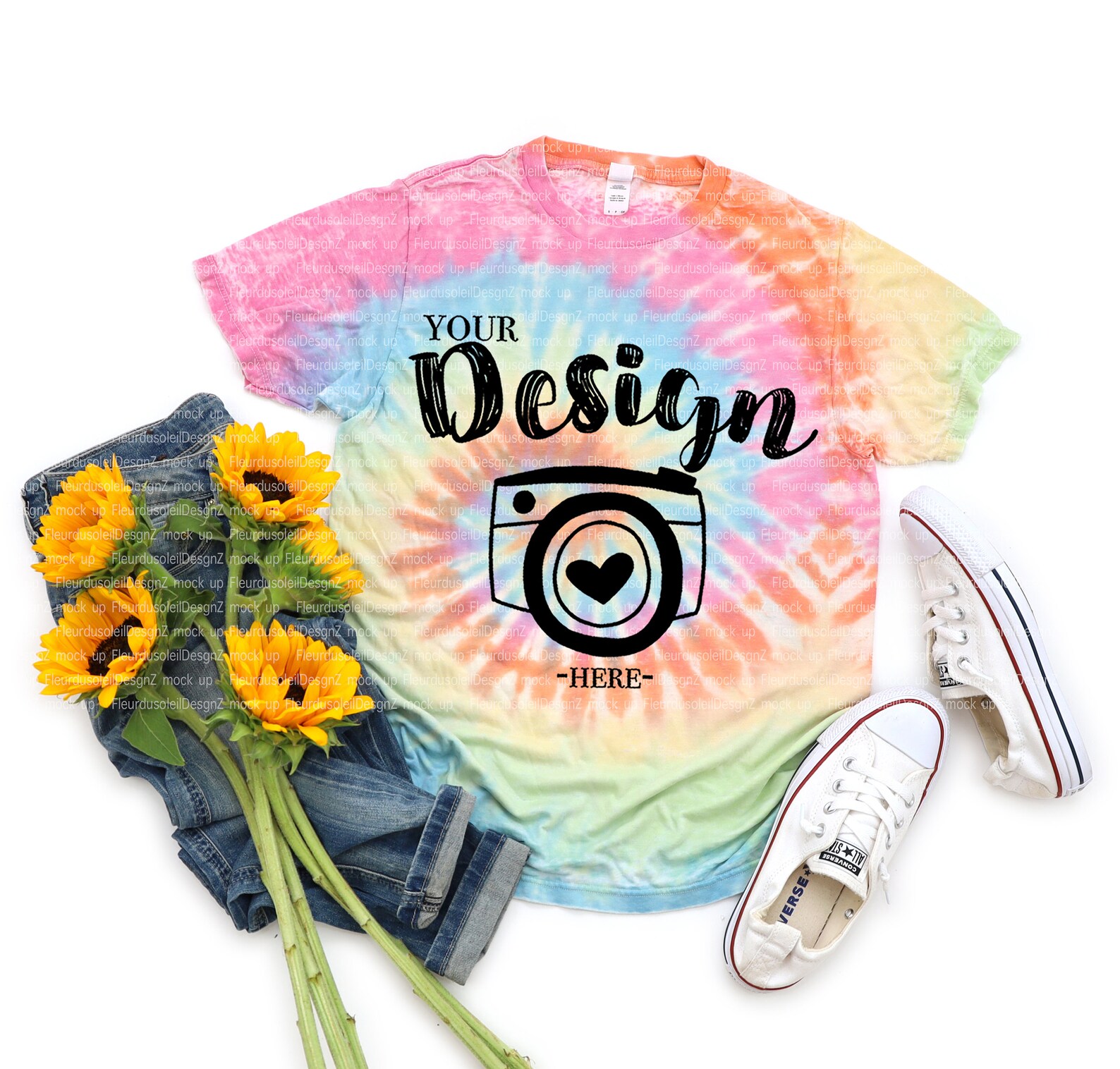 Download TIE DYE T-Shirt Colortone Mock Up Tie-Dye CD1090 Pastel | Etsy