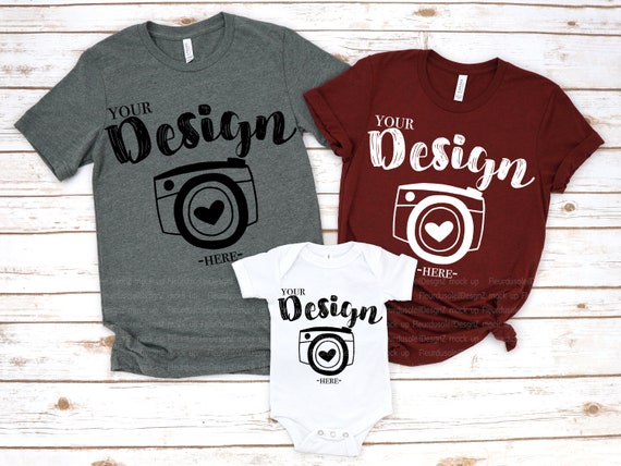 Family Blank T shirt Bella Canvas 3001 100b White Mock up Shirts