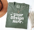 Comfort Colors C1717 Moss Shirt Mockup Comfort Colors Moss Mockup Halloween Comfort Color 1717 flat lay