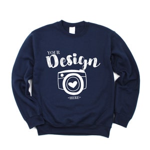 Gildan 18000 Heavy Blend Crewneck Sweatshirt Navy Sweatshirt Mockup 18000 Mock Up Flat Lay Gildan Mockups Sweatshirt Mockup