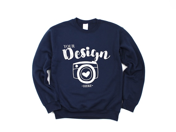 Gildan 18000 Heavy Blend Crewneck Sweatshirt Navy Sweatshirt Etsy