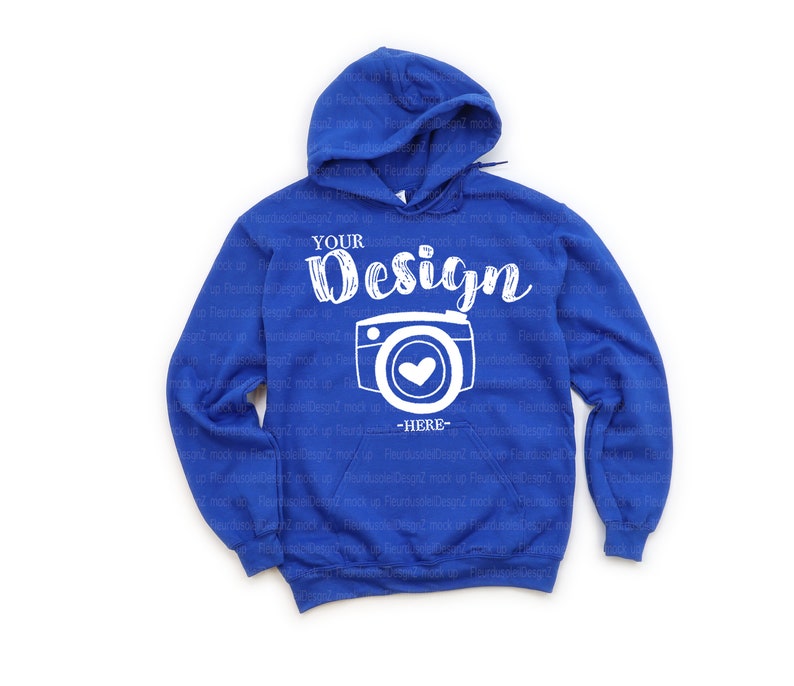 Download Gildan 18500 Hooded Sweatshirt Brand Royal hoodie Mockup ...