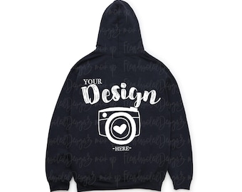 Zurück- Gildan 18500 Kapuzenpullover Marke schwarzer Hoodie Mockup T-Shirt mockup gildan Flat Lay Shirt MockUp