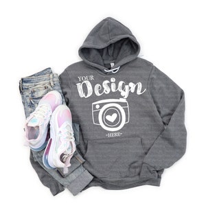 Bella Canvas Hoodie Mockup 3719 Mockup 3719 deep heather Mockup | Bella Canvas White Hoodie Mockup Grey Hoodie Mockup