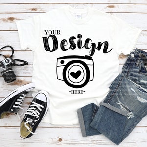 Gildan 5000 Men&#39;s White T-shirt Mockup, Mens Shirt Mockup, White Tshirt Mockup for Men, Aesthetic Mockup, Gildan 5000 Mockup