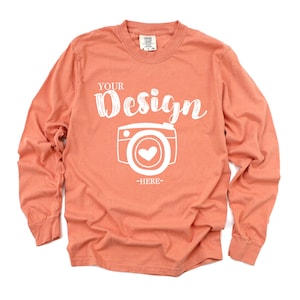 6014 Terracotta Mockup 6014 Mockup Comfort Colors 6014 Mockup Comfort Colors Long Sleeve Mockup Terracotta Long Sleeve Mockup