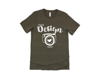bella canvas 3001 Army| Bella Canvas Mockup | Summer T-shirt Mockup | Women Tshirt Mockup