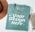 Comfort Colors 1717 Light green Adult Heavyweight RS T-Shirt mockup Comfort Colors mockup Short Sleeve Shirt flat lay mockup