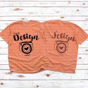Front and Back Tshirt Mockup Comfort Colors 1717  1717 Terracotta Adult Heavyweight RS T-Shirt mockup  Comfort Colors mockup