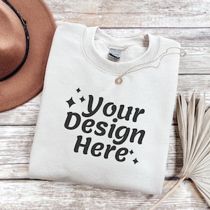 Gildan 18000 Sweatshirt Mockup Bundle | G180 Mockup Bundle | Fall Sweatshirt Mockups | Boho Crewneck Mockup Pack | 6 Real Photo Mockups image 7