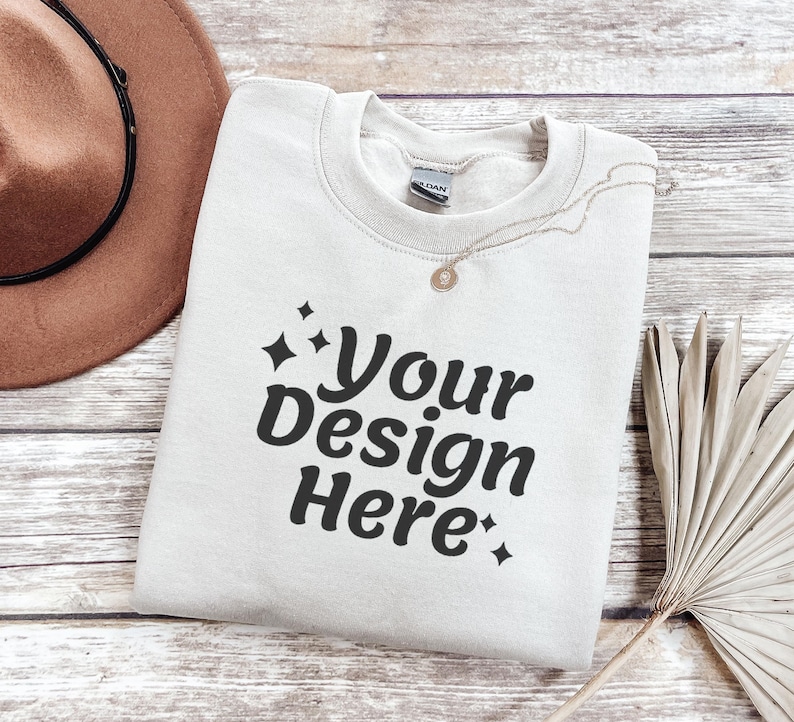 Gildan 18000 Sweatshirt Mockup Bundle | G180 Mockup Bundle | Fall Sweatshirt Mockups | Boho Crewneck Mockup Pack | 6 Real Photo Mockups image 7