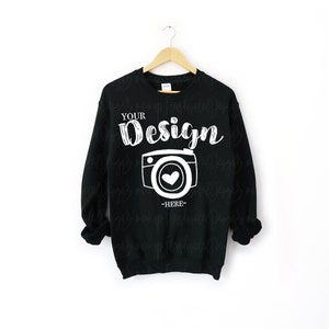 Gildan 18000 mockup Black | hanging Gildan mockup | 18000 Gildan mockup | simple sweater lifestyle mockup | 18000 sweatshirt mockup